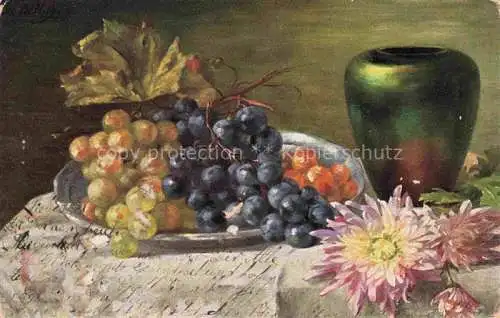 AK / Ansichtskarte Trauben Grapes Raisins Uvas Obst Fruit Frutta Fruta-- Weintrauben Blume