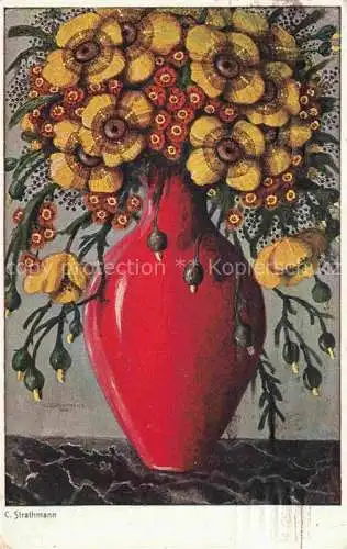 AK / Ansichtskarte STRATHMANN Carl Kuenstlerkarte Nr. 217 Blumen Vase 