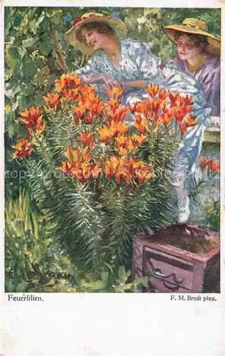 AK / Ansichtskarte BREDT F. M. Kuenstlerkarte Feuerlilien