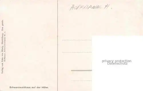 AK / Ansichtskarte HOFFMANN  Heinrich Kuenstlerkarte Schwarzwaldhaus 