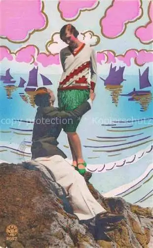 AK / Ansichtskarte Foto Noyer A Paris Nr. 2537 Frau Mann See