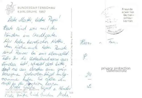 AK / Ansichtskarte BUGA Bundesgartenschau Karlsruhe Konzertgarten Seebuehne 