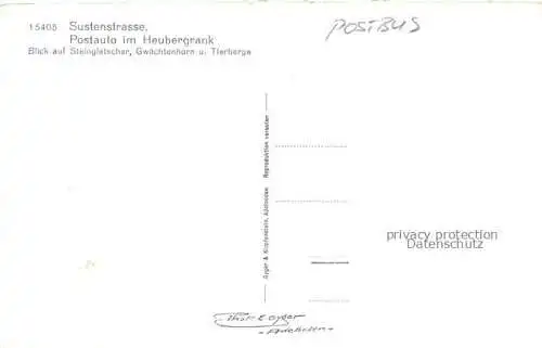 AK / Ansichtskarte Postbus Postauto Omnibus Sustenstrasse Heubergrank