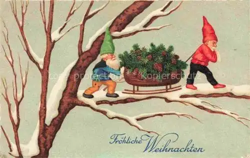 AK / Ansichtskarte Zwerge Dwarfs Nains-- Weihnachten 