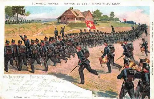 AK / Ansichtskarte Militaria Schweiz Infonterie Fonteria Soldaten 