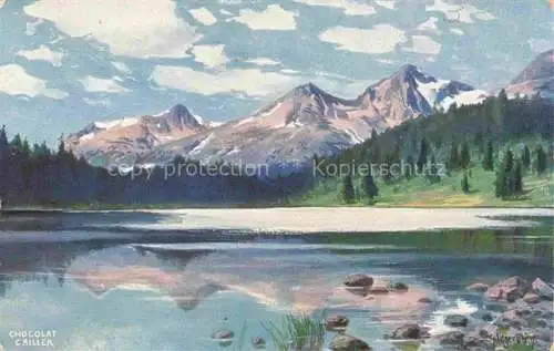 AK / Ansichtskarte SPLITGERBER J. jr. Kuenstlerkarte Chocolat Cailler See Berge