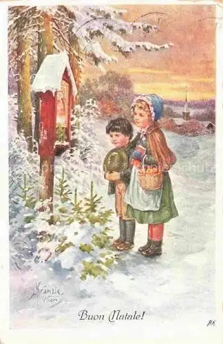 AK / Ansichtskarte KRaeNZLE J. Wien Kuenstlerkarte Buon Natale Kinder 