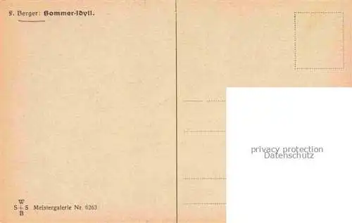 AK / Ansichtskarte BERGER F. Kuenstlerkarte Sommer Idyll WssB Nr. 6263