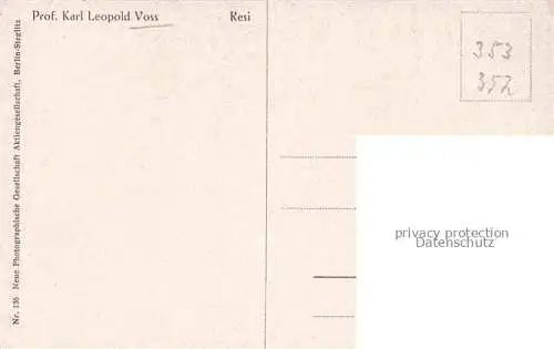 AK / Ansichtskarte VOss Karl Leopold Prof. Kuenstlerkarte Resi Frau