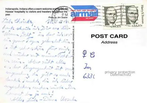 AK / Ansichtskarte Indianapolis Indiana USA Fliegeraufnahme