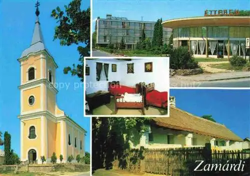 AK / Ansichtskarte Zamardi Balaton Plattensee Somogy HU Kirche Hotel Zimmer Gaststaette
