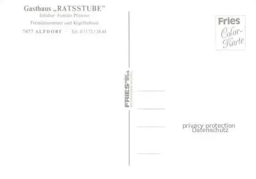 AK / Ansichtskarte Alfdorf BW Gasthaus Ratsstube Speisesaal Kegelbahn
