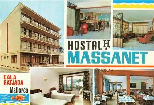AK / Ansichtskarte Cala Ratjada Balleares Mallorca ES Hostal Massanet Gastraeume Bar Zimmer