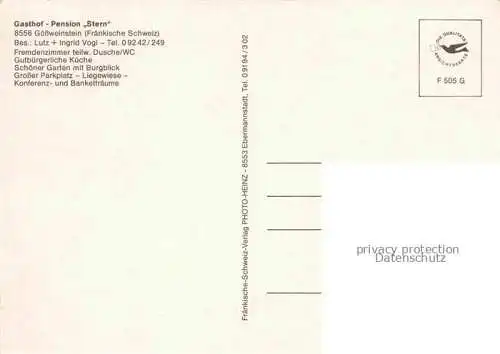 AK / Ansichtskarte Goessweinstein Gasthof Stern Pension