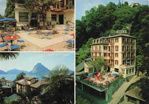 AK / Ansichtskarte Cassarate Lugano TI Hotel Diana Freiterrasse Panorama