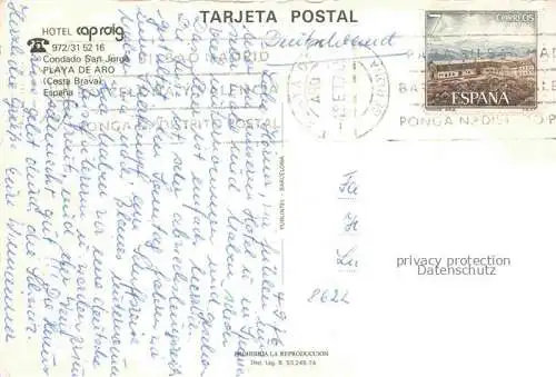 AK / Ansichtskarte Playa de Aro Cataluna ES Hotel Cap Roig Fliegeraufnahme
