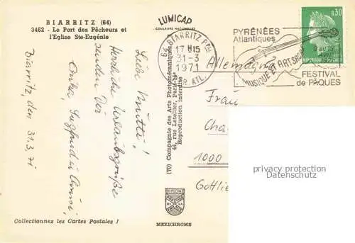 AK / Ansichtskarte BIARRITZ 64 Pyrenees Atlantiques Le Port des Pecheurs et l'Eglise Ste Eugenie