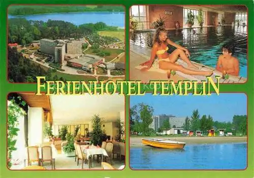 AK / Ansichtskarte Templin Ferienhotel Templin am Luebbesee Hallenbad Gastraum