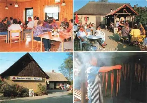 AK / Ansichtskarte Gross-Schauen Storkow Mark Brandenburg Aalhof mit hauseigener Raeucherei Gaststube Freiterrasse