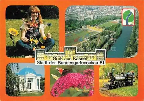 AK / Ansichtskarte BUGA Bundesgartenschau Kassel Maedchen Rosen Lokomotive