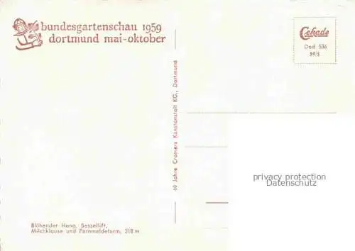 AK / Ansichtskarte BUGA Bundesgartenschau Dortmund Sessellift Fernmeldeturm  