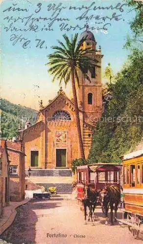 AK / Ansichtskarte PORTOFINO Liguria IT Chiesa Kirche Pferdebus