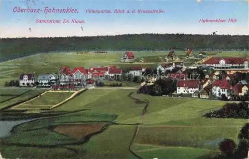 AK / Ansichtskarte Hahnenklee-Bockswiese Harz Panorama  mit Villenpartie Krusenstrasse Sanatorium Dr. Klaus Hahnenkleer Hof