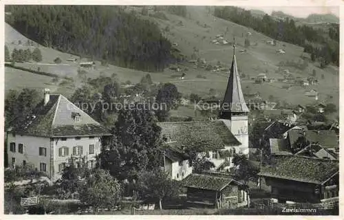 AK / Ansichtskarte Zweisimmen BE Teilansicht mit Kirche