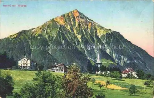 AK / Ansichtskarte Aeschi  Spiez BE Panorama Blick gegen Niesen
