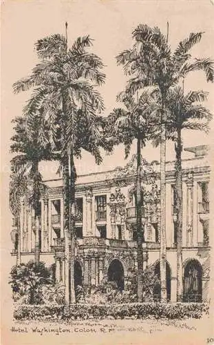 AK / Ansichtskarte Panama City  Panama Hotel Washington Kuenstlerkarte