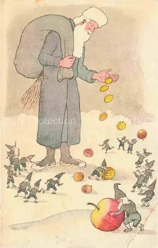 AK / Ansichtskarte KREIDOLF Ernst Kuenstlerkarte St. Nikolaus Apfel Zwerge Nuss