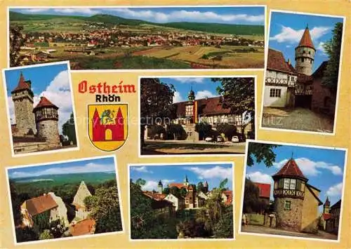 AK / Ansichtskarte Ostheim  Rhoen Panorama Teilansichten historischer Ortskern Kirchenburg