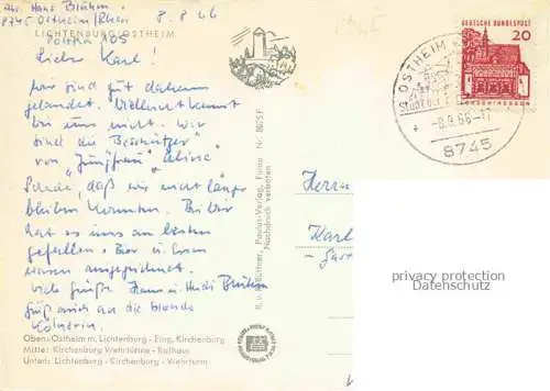 AK / Ansichtskarte Ostheim  Rhoen Panorama Teilansichten historischer Ortskern Kirchenburg