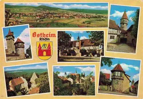 AK / Ansichtskarte Ostheim  Rhoen Panorama Teilansichten historischer Ortskern Kirchenburg