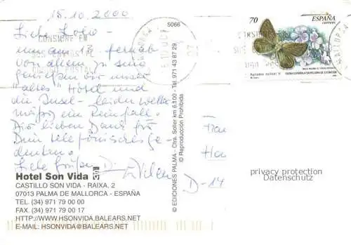 AK / Ansichtskarte Palma de Mallorca ES Hotel Son Vida Fliegeraufnahme