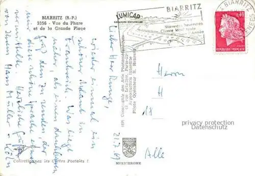 AK / Ansichtskarte BIARRITZ 64 Pyrenees Atlantiques Vue aerienne du Phare et de la Grande Plage