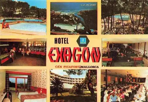 AK / Ansichtskarte Can Picafort C an Picafort Mallorca ES Hotel Exagon Gastraeume Appartement Speisesaal Pool