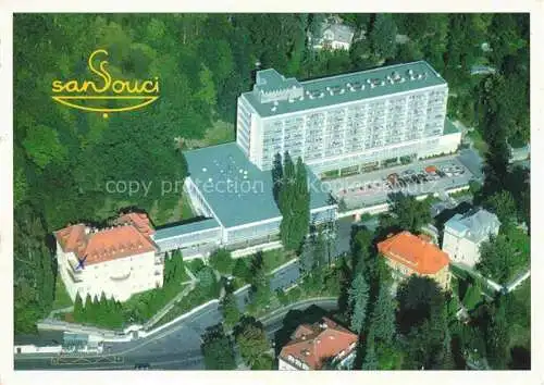 AK / Ansichtskarte KARLOVY VARY Karlsbad CZ Sanatorium Sanssouci Fliegeraufnahme