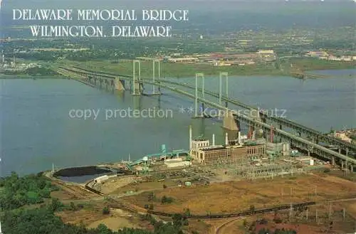 AK / Ansichtskarte Wilmington Delaware USA Delaware Memorial Bridge Fliegeraufnahme