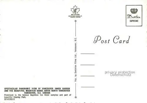 AK / Ansichtskarte VANCOUVER BC Canada Panoramic view of Vancouver Harbor