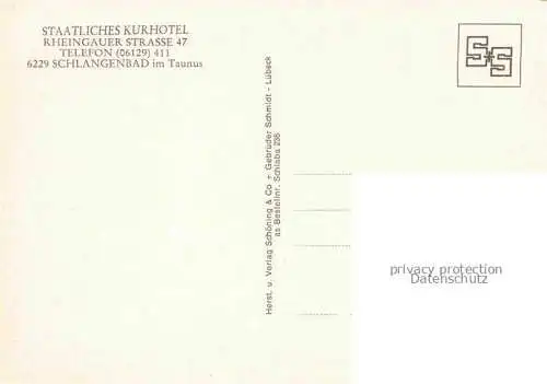 AK / Ansichtskarte Schlangenbad Taunus Hessen Kurhotel