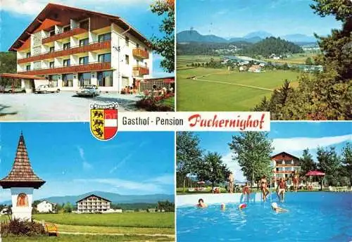 AK / Ansichtskarte St Egyden Velden Kaernten AT Gasthof Pension Pachernighof Panorama Bildstock Schwimmbad