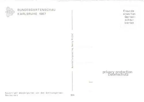 AK / Ansichtskarte BUGA Bundesgartenschau Karlsruhe Wassergarten Schloss Restaurant 
