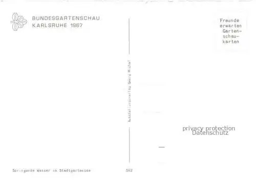 AK / Ansichtskarte BUGA Bundesgartenschau Karlsruhe Wasserspiele See Boote