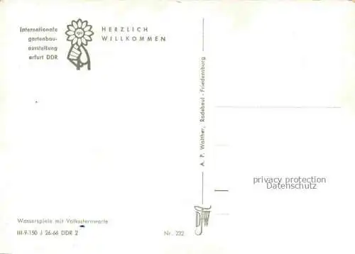AK / Ansichtskarte IGA Gartenbauaustellung International Erfurt DDR Wasserspiele Volkssternwarte 