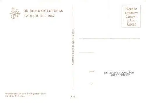 AK / Ansichtskarte BUGA Bundesgartenschau Karlsruhe Stadtgarten Seen 