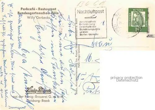 AK / Ansichtskarte BUGA Bundesgartenschau Koeln Park Koenig Pilsener Brauerei Willy Gerbecks 