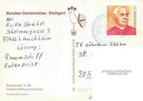 AK / Ansichtskarte BUGA Bundesgartenschau Stuttgart Rosenpracht Hallensonderschau 