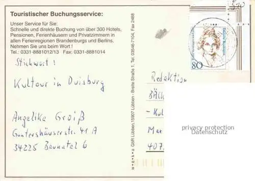 AK / Ansichtskarte BUGA Bundesgartenschau Cottbus Tourbu Brandenburg Potsdam Rheinberg
