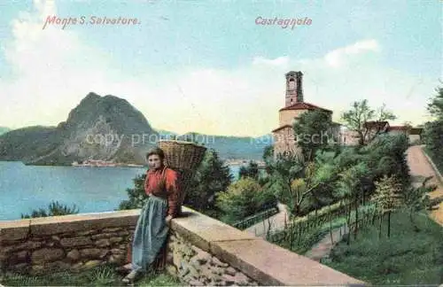AK / Ansichtskarte Castagnola Lago di Lugano Panorama Monte San Salvatore